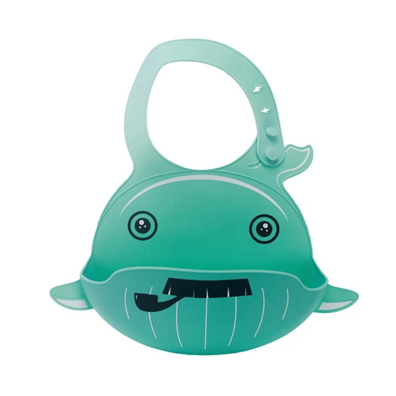 18 цветов Водонепроницаемые силиконовые нагрудники для ребенка 0-12 м Мультяшные морские животные Полотенце для кормления кнопки нагрудник мягкий абсорбирующий фартук - Цвет: Слоновая кость