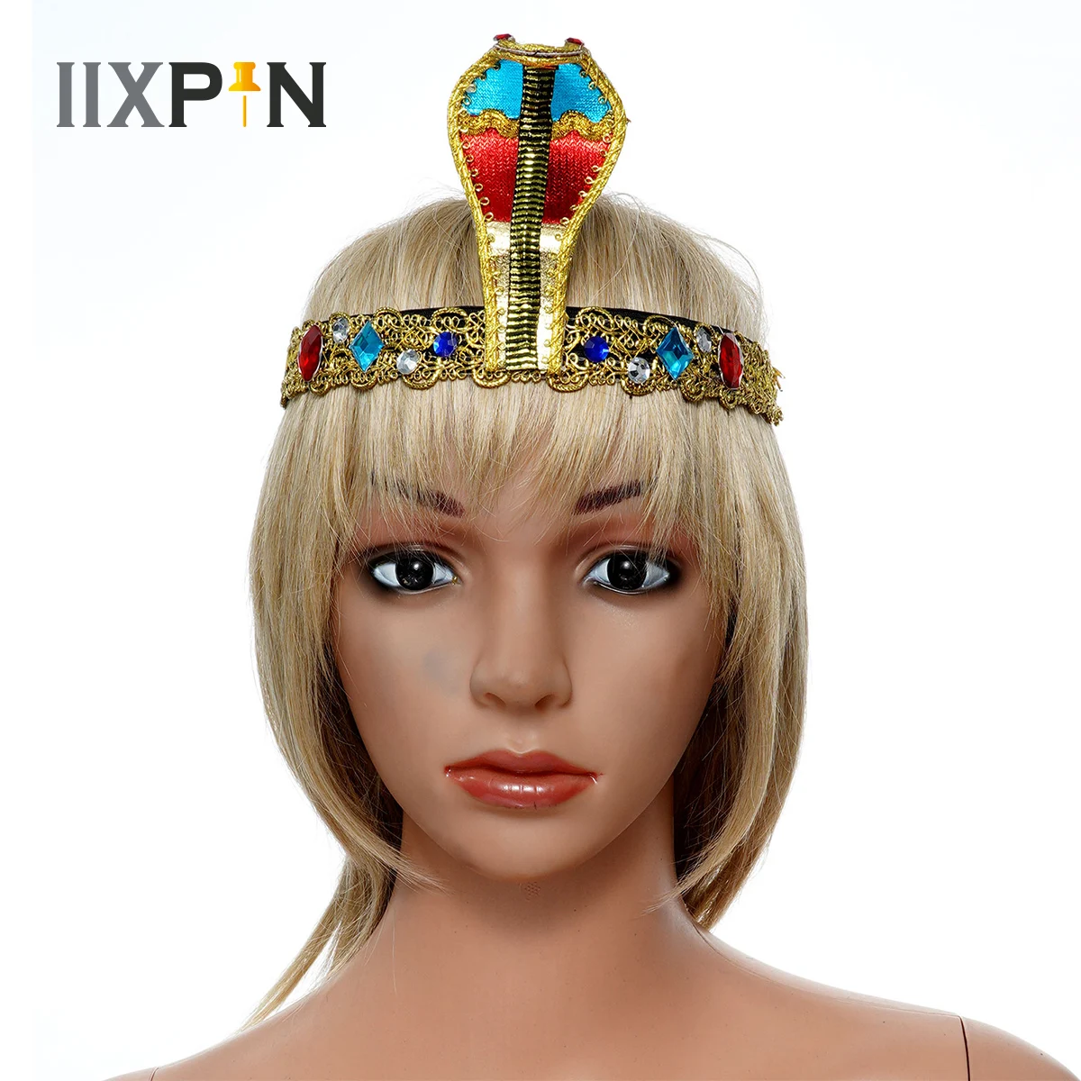 

Women's Egyptian Headband Snake Shape Headpiece Egyptian Queen Halloween Cosplay Costume Accessory Golden Cleopatra Headdress