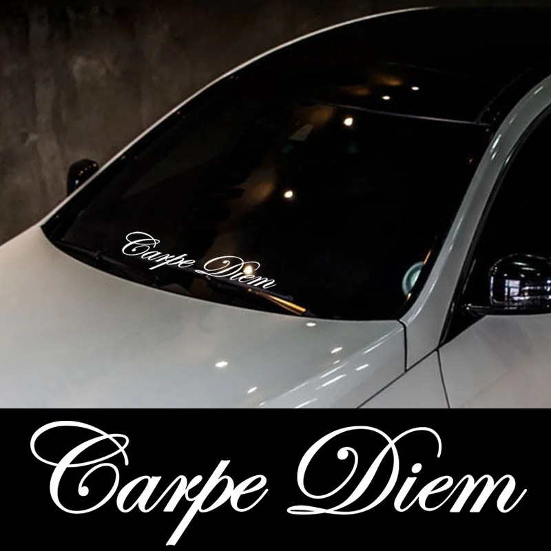 

Universal Carpe diem Front Side Windshield Banner Decal Vinyl Car Stickers Auto Window Exterior DIY Modifield Reflective