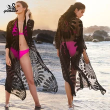 Новинка, пляжный халат, пляжный купальник с карманом, Пляжная рубашка, топы, купальный костюм для женщин, Пляжная парео-туника