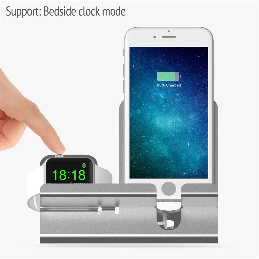 Мода 2 в 1 зарядная док-станция кронштейн держатель комплект для iPhone/Apple Watch soporte celular para auto# guahao