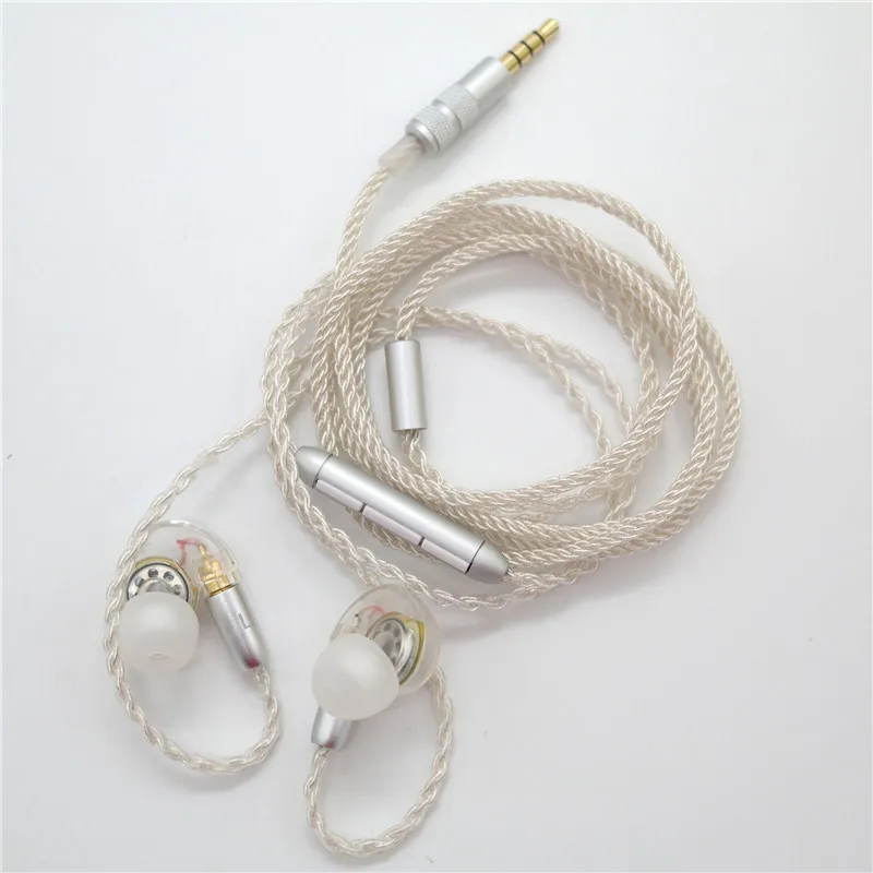 Type C 3.5mm silver plated earphone MMCX cable wire with Mic volume control for Shure SE215/SE315/SE425/SE535/SE846 UE900