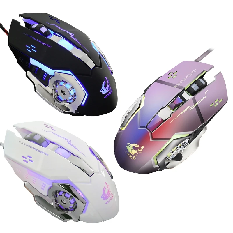 Wired Gaming Mouse One Button Controllable Manipulator Mouse Optical LED Breathing Light