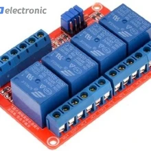 Синий 4-Канальный Релейный модуль 5В 5V 4-канальный Релейный Выход 4-канальный 4 способ релейный модуль для Arduino