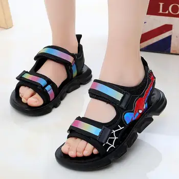 

2020 summer kids shoes brand open toe toddler boys spiderman sandals orthopedic sport pu leather baby boys beach sandals