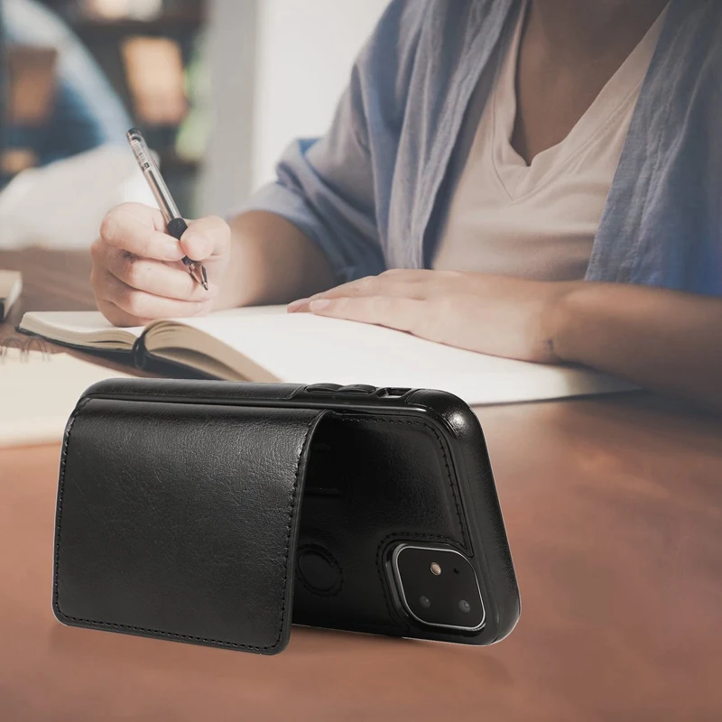 

for IPhone 11 Pro Leather Case Leather Case Wallet Card Slot Shockproof Flip Cover 5.8 Inch