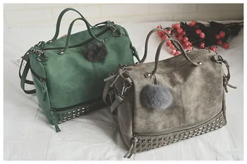 

Women Bag Shoulder bag For women 2019 High Quality Fashion Leather Bags New Rivet handbag Ladies Casual Crossbody Bags
