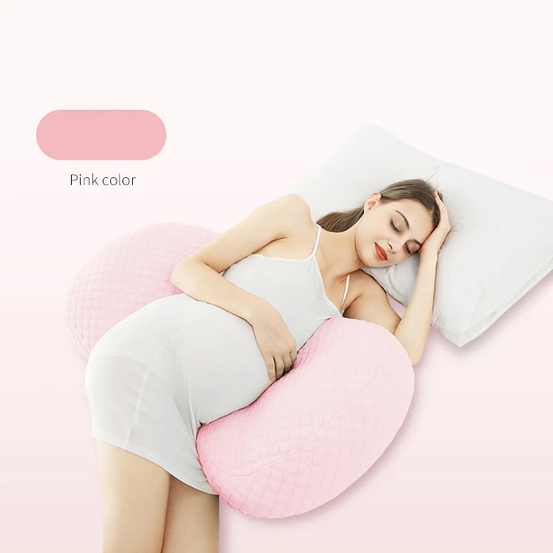 Для беременных женщин Спящая Подушка с наволочкой хлопок u-образные подушки для беременных моющиеся для беременных - Цвет: Pink