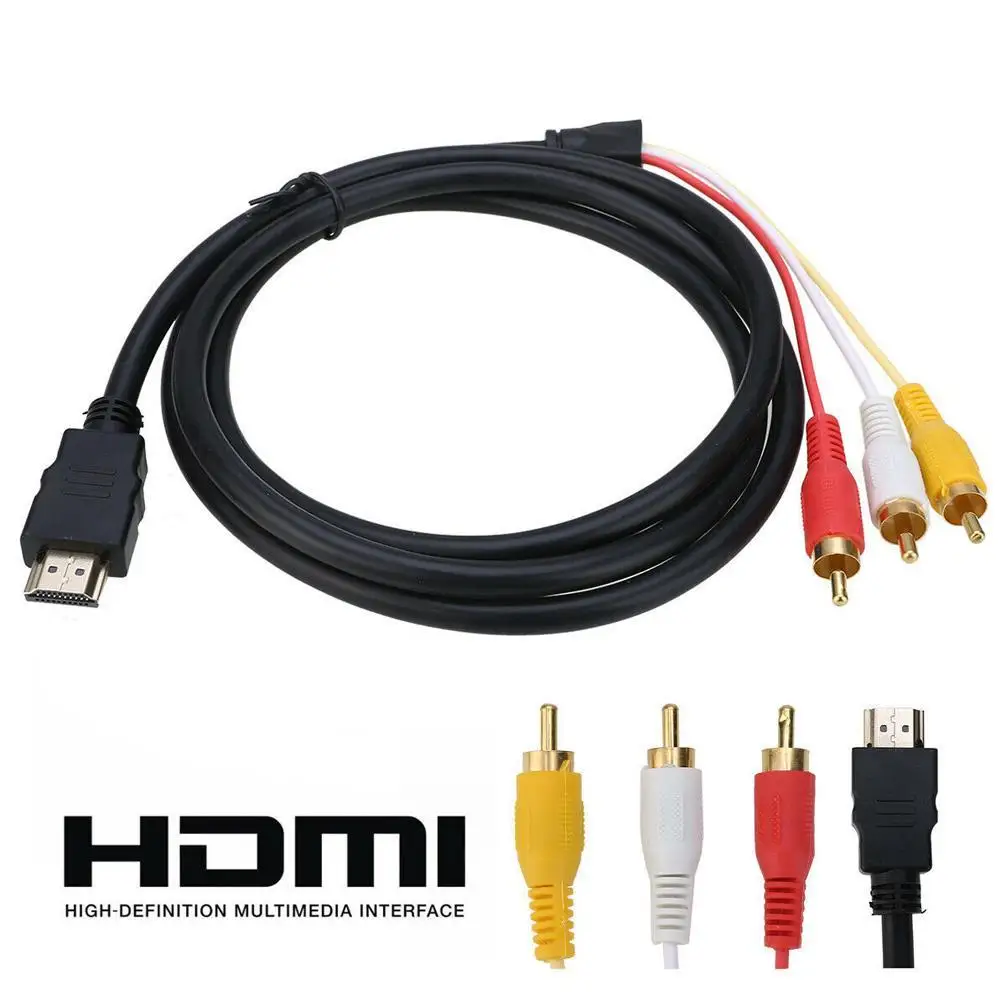 150 см HDMI к 3RCA кабель композитный HDMI К AV видео аудио конвертер 1080P HD для DVD HDTV монитора