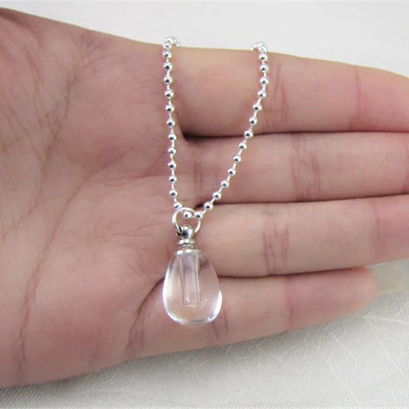 0 2 ML Mini стеклянная бутылка кулон ожерелье флакон для эфирного масла держит