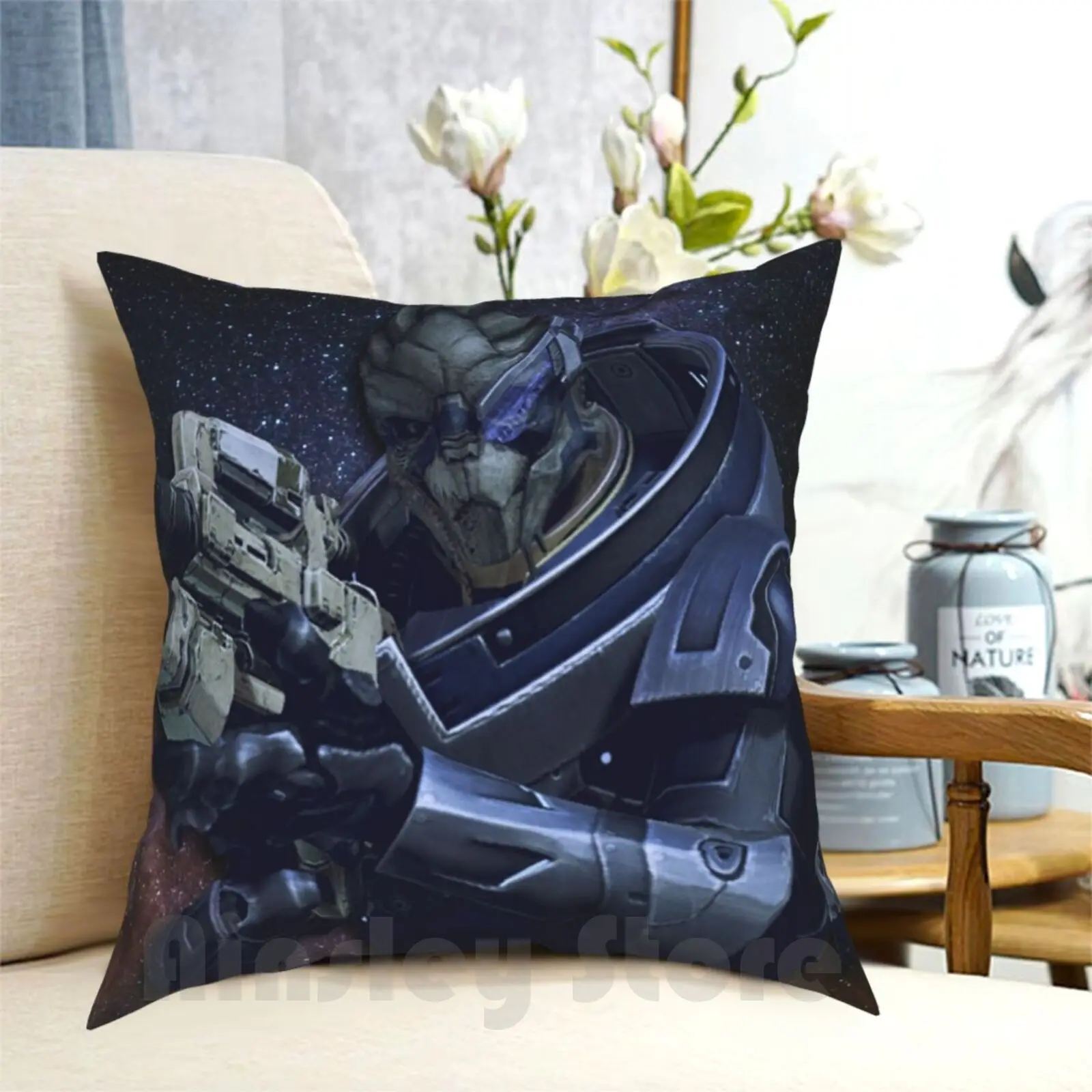 

Garrus Vakarian Pillow Case Printed Home Soft Throw Pillow Garrus Vakarian Mass Effect Video Game Video Game Meme Space