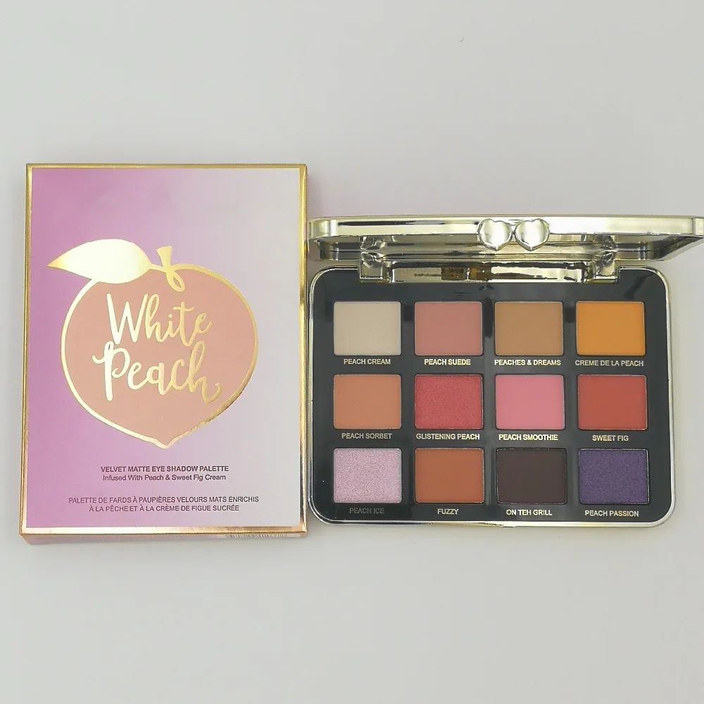 Палитра для макияжа глаз Just Peachy Eyeshadow Pallete VELVET MATTE Eye SHADOW PALETTE с персиковым/сладким инжировочным кремом
