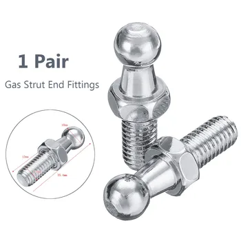 

2pcs Universal Silver Boot Bonnet Gas Strut End Fitting 10mm M8 Ball Pin Joint Valve Spring