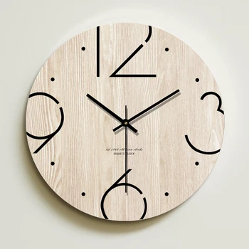 

Silent Modern Wall Clock Modern Design Kitchen Wood Muted Deco Salon Digital Wall Clock horloge murale design moderne QZE299