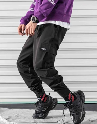 MQH24Pockets брюки карго мужская одежда Мужская Уличная одежда шаровары мужские хип-хоп джоггеры брюки корейские модные брюки