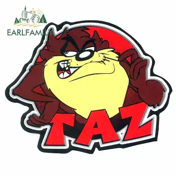 

EARLFAMILY 13cm x 10.6cm For Taz Car Sticker Anime Decal Vinyl Car Wrap Personality Sunscreen Stickers Auto Street Signs