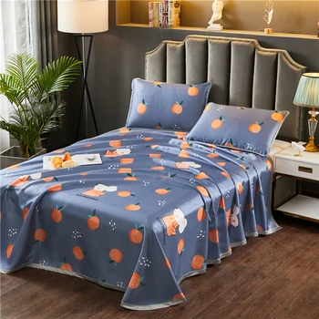 

Summer Bed Sheet Set Smooth Cool Flat Sheet Printed Bed Cover for Children Adult Bedsheets and Pillowcase juego de sabanas