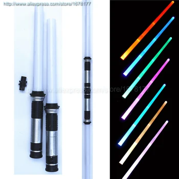 

2pcs/lot Cosplay Vader LED Darth Light Star Sword toy with Sounds Light saber Lighting Wars Trek blocks Yoda Toys