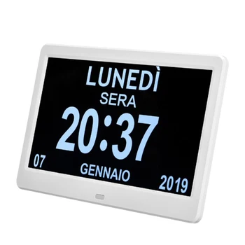 

New 10.1 Inch Professional High Definition Digital Table Alarm Clock Non-Abbreviated Day Date Time Display Large Electronic Cloc