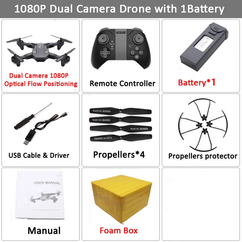 Visuo XS816 оптический Радиоуправляемый квадрокоптер с двойной камерой 1080p Wifi FPV Дрон с управлением жестами Дрон Vs XS809HW XS809S - Цвет: Set1 1080P 1BAT FB