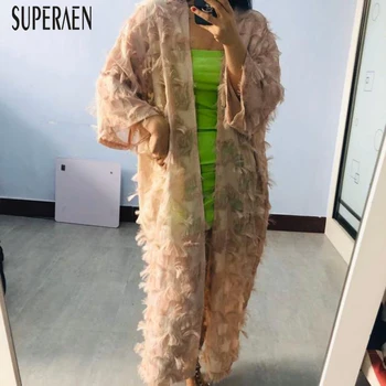 

SuperAen Europe Shirts Women Summer New 2020 Tassle Wild Sunscreen Women Clothing Solid Color Casaul Women Blouses