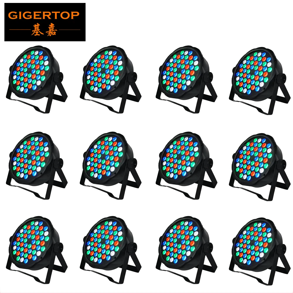 Бесплатная доставка 12 X P64 54x1W супер тонкий Led Par Светильник RGBW цвет смешивания