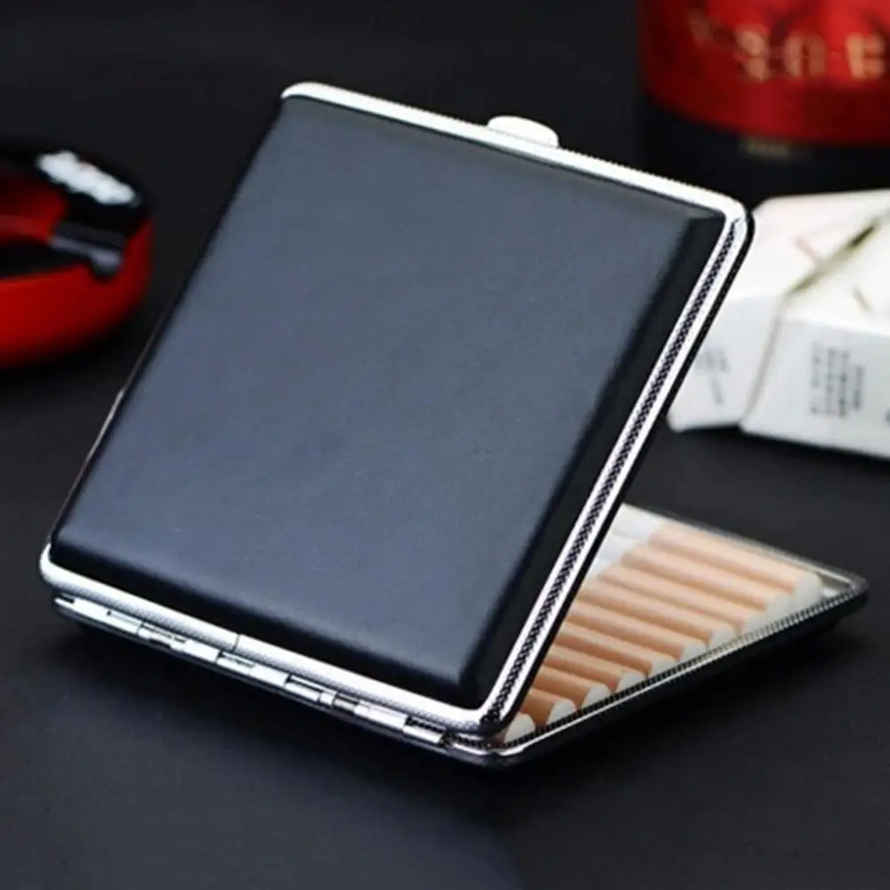 $3.49 Leather Metal cigaret case 20 Cigarette Smoke Holder Storage Case Box Exquisite Design Cigarette Box Perfect For a Gift