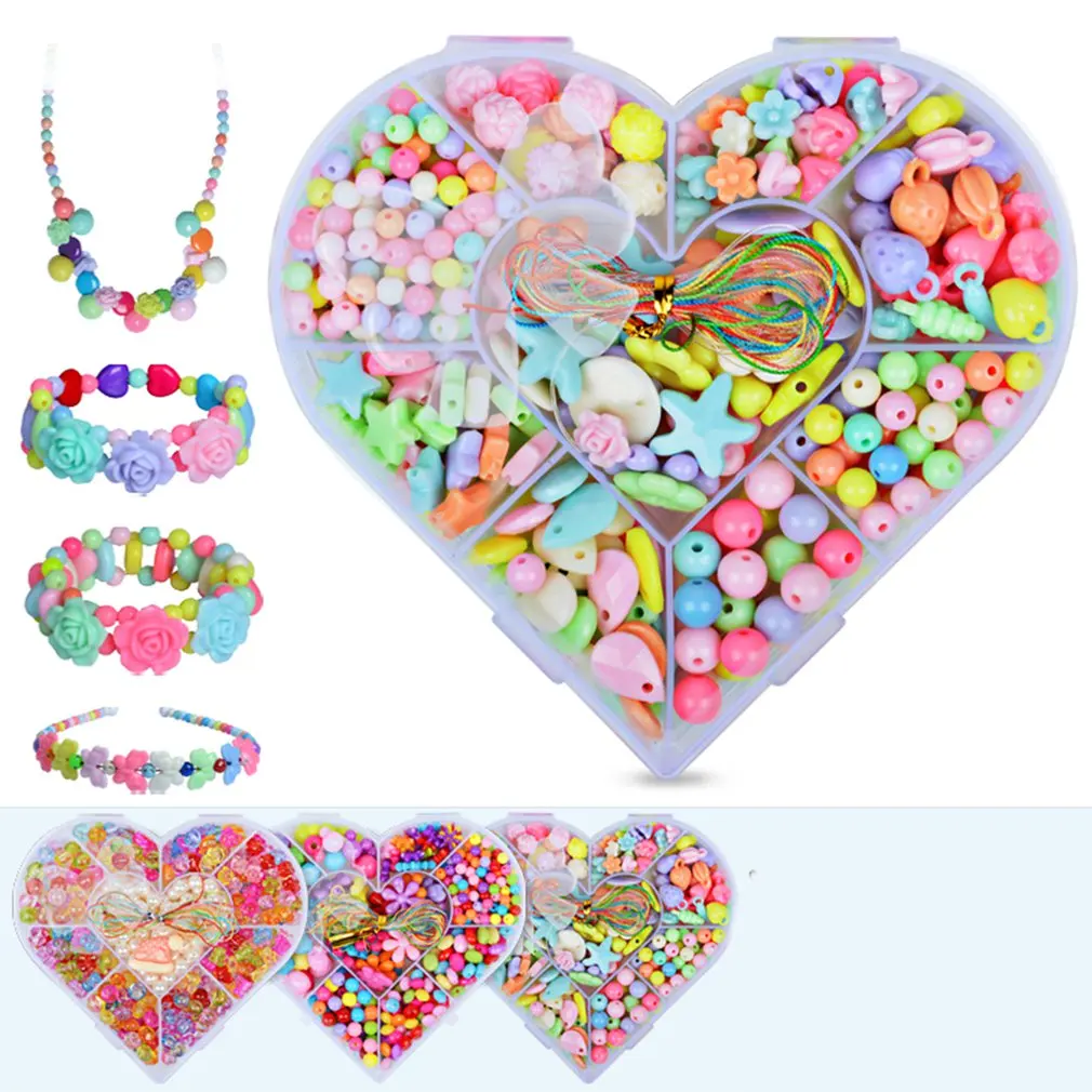 9 балок DIY String Beads Brinquedo ожерелье игрушки ручной работы браслет строительный комплект макияж интеллект дети девочки подарок на день рождения