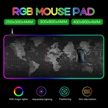 

RGB Gaming Mouse Pad 400x900x4MM Large Gamer Computer Mousepad 14 modes Colors LED Keyboard Desk PC Mause Pad Laptop Desk Mat