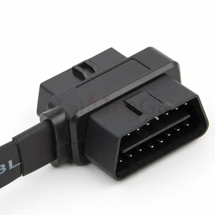 Автомобильный Кабель OBD line OBD2 с одной точкой и двумя лапшами, плоский кабель obd one drag two full core power 0,6 м 16 pin, адаптер для подключения