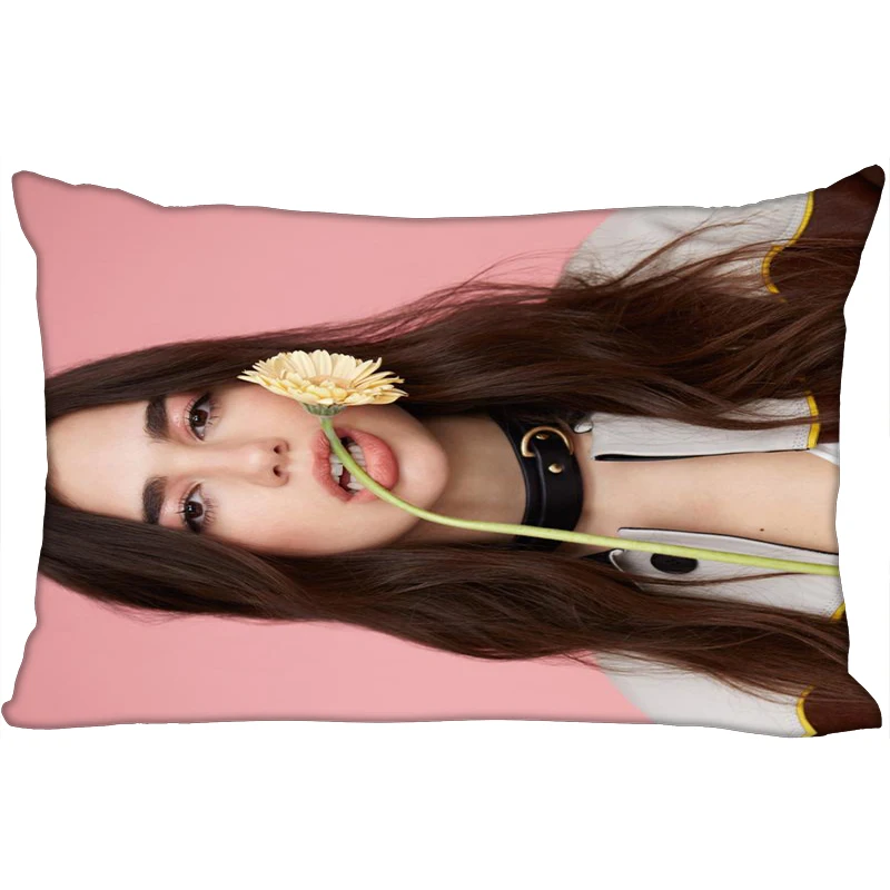 Горячая Dua Lipa печатных атласные Наволочки две стороны Стандартный шелк мягкий прямоугольник на молнии наволочка больше размер Пользовательский логотип - Цвет: 7