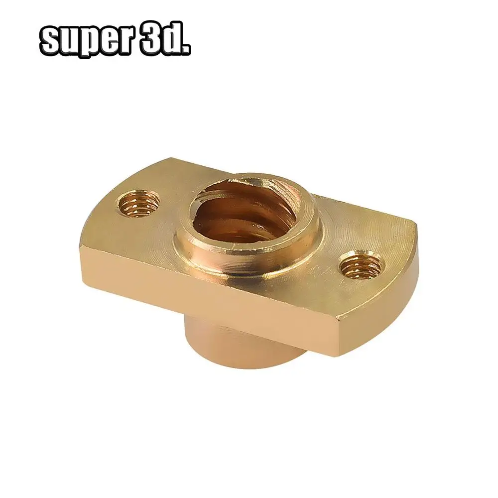 2 개/몫 T8 리드 스크류 너트 피치 2mm 리드 8mm 황동 T8x8mm 플랜지 리드 스크류 너트 CNC 부품 3D 프린터 액세서리