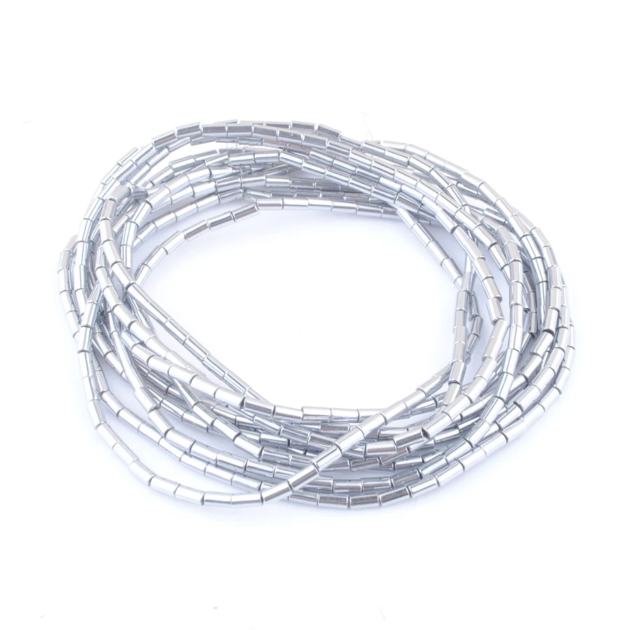 

10 нитей гематит 2x4 мм трубка для колонны разделительные бусины аксессуары DIY Изготовление, поиск ювелирных изделий TL3005