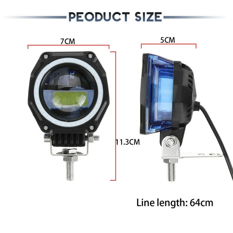 3 дюйма светодиодный рабочий светильник бар пятно света Ангел глаз осветительный противотуманный автомобильный внедорожных 4WD IP67