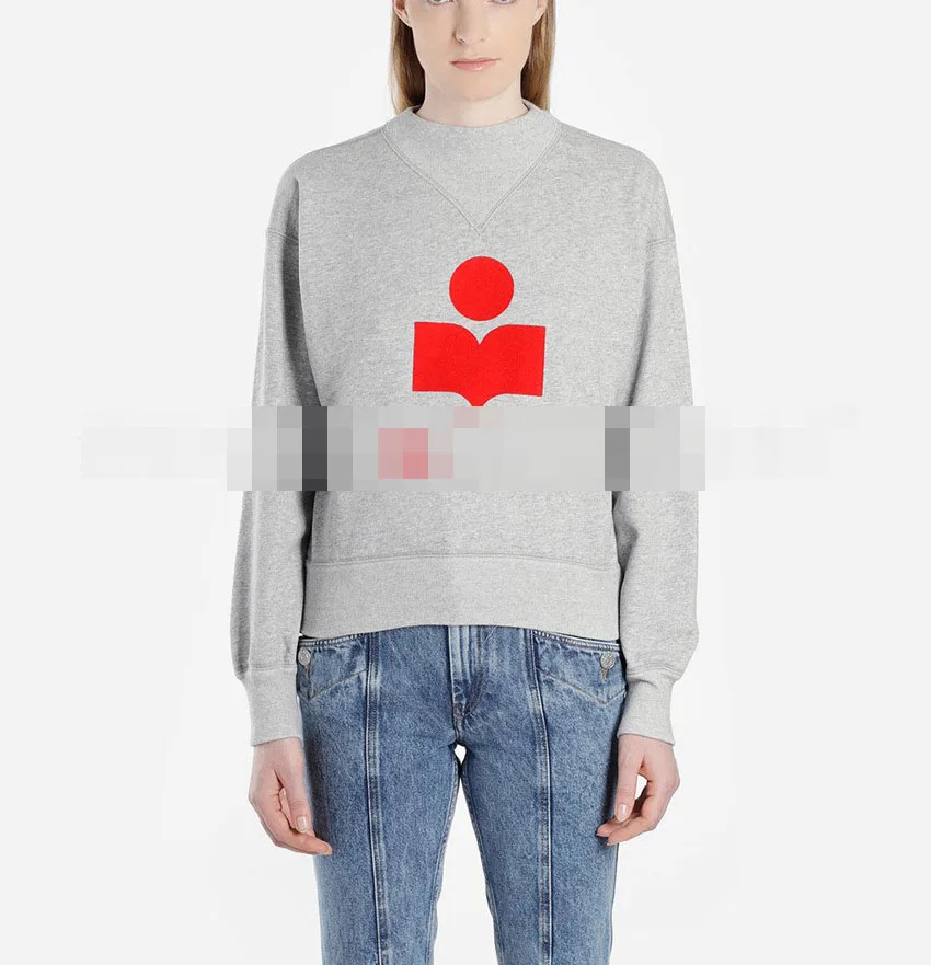 Gray printed red Твердые Цвет осень-зима Свободные толстый вязаный свитер женский пуловер с капюшоном топы Для женщин толстовки Повседневная Женская Обувь Одежда - Цвет: Gray printed red