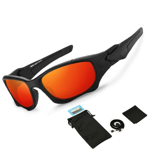 Men Women Sunglasses Polarized Hiking Glasses UV400 Sports Goggles UltraLight Cycling Climbing Running Camping Fishing Eyewear - Цвет: Red bag