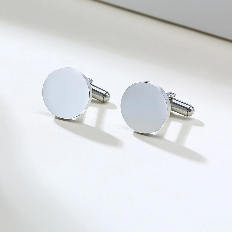 Vnox özelleştirilmiş gravür erkek kol düğmeleri geometrik paslanmaz çelik Metal kol düğmeleri kişiselleştirilmiş Gents kol tırnak erkekler için hediye