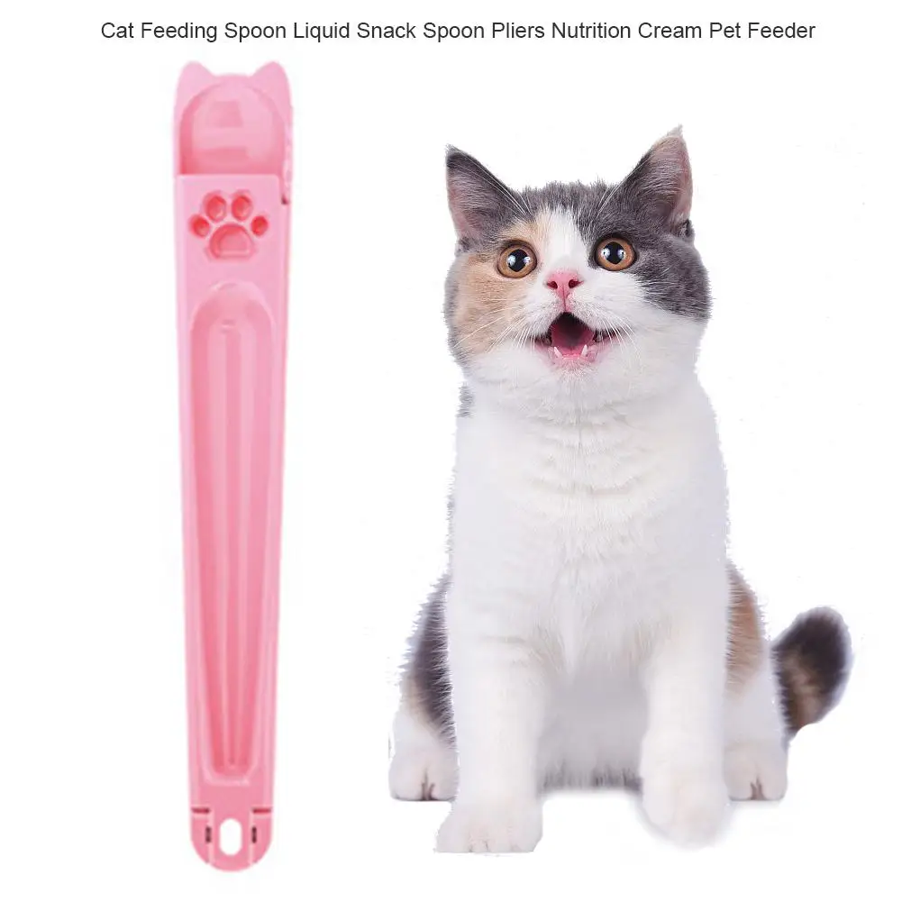Creative Pet Cat Feeding Spoon Liquid Snack Spoon Pliers Nutrition