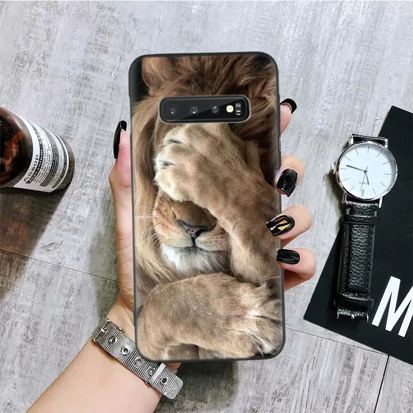 Лев альфа-самец Cub черная крышка чехол для телефона для samsung Galaxy A50S A10S A20S A10 A20E A30 A40 A50 A70 M40 M30S A80 корпус под плетенную сумку - Цвет: BA072-7