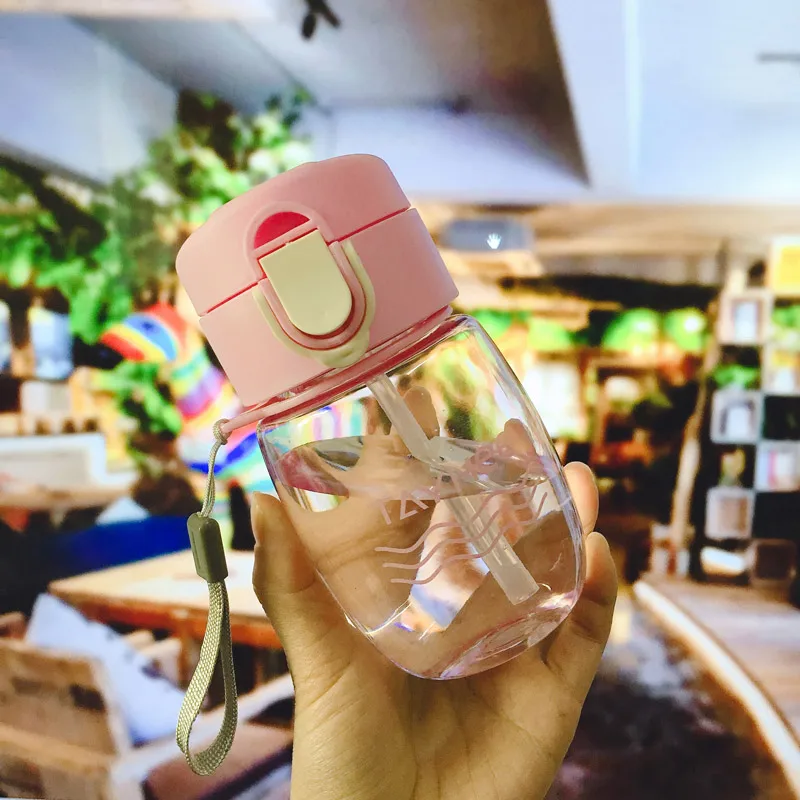 330ml Pink 330 мл милые детские бутылки для воды с соломинкой без бисфенола, уличная детская бутылка, детский чайник, школьная Спортивная бутылка - Цвет: 330ml Pink