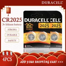 4PCS Original para DURACELL CR2025 3V Baterias De Lítio Botão Célula de Bateria para o Relógio de Brinquedo Computador Calculadora Controle DLCR 2025