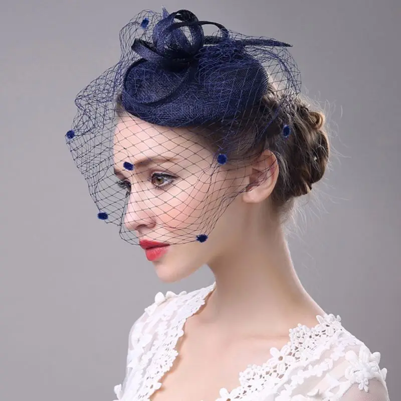 

2019 Women Elegant Fascinators Hat Net Yarn Veil Top Hat Pillbox Cap Wedding Church Cocktail Hair Accessories