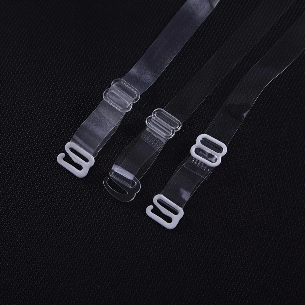 2 pcs Women's Adjustable Invisible Transparent Clear Bra Shoulder Strap TPU Bra Straps Invisible Detachable Metal Hook HOT