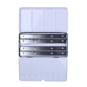 

48 Lattice Durable Professional Small Reusable Palette Half Pan Art Solid School Empty Storage Paint Case Watercolor Tins