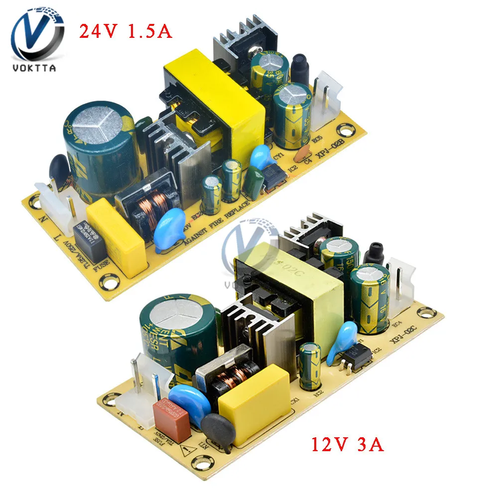

AC-DC 12V 3A 24V 1.5A 36W Switching Power Supply Module Bare Circuit 220V to 12V 24V Board Tool for Replace Repair