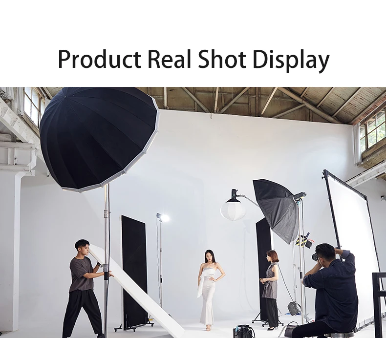 Godox UB-130W 51in 130cm parabólico preto branco
