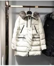 ^^Best Offers 2019 New Women White Duck Down Long Warm Coat Fur Collar Drawstring Waist Hooded Thick Down Jacket ^^Best Offers 2019 New Women White Duck Down Long Warm Coat Fur Collar Drawstring Waist Hooded Thick Down Jacket