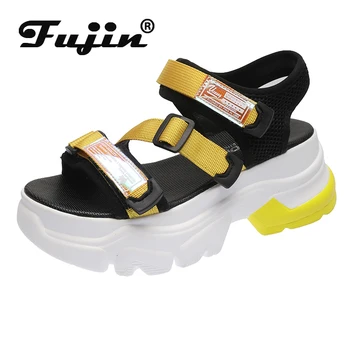 

Fujin Brand Sandals Women Fashion Ladies Casual Shoes Thick Bottom Breathable 2020 Hook Loop Platform Shoes Summer Women Sandals