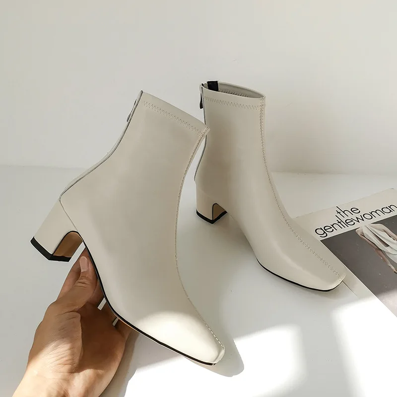 women boots genuine leather winter shoes new brand design ankle vintage shoes zipper shoes woman
