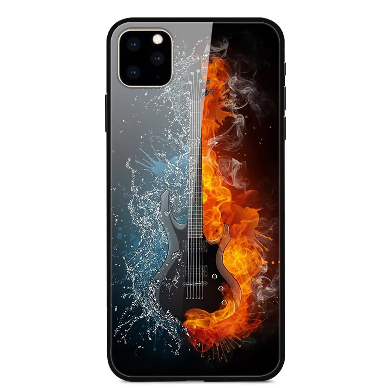 2 Закаленное стекло Чехол для iPhone 11 Pro чехол Жесткий ПК Красочный чехол для iPhone 11 11Pro Max Бампер Чехол для телефона iPhone11 - Цвет: 2